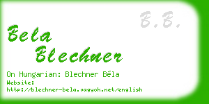 bela blechner business card